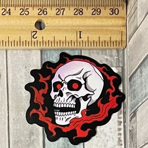🌀10/$10🌀 Dark Neon Skull Horror Reusable Waterproof Vinyl Sticker Decal